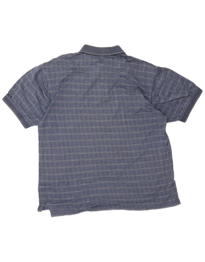 Tricou polo IZOD pentru bărbați, bumbac cu carouri albastre mari