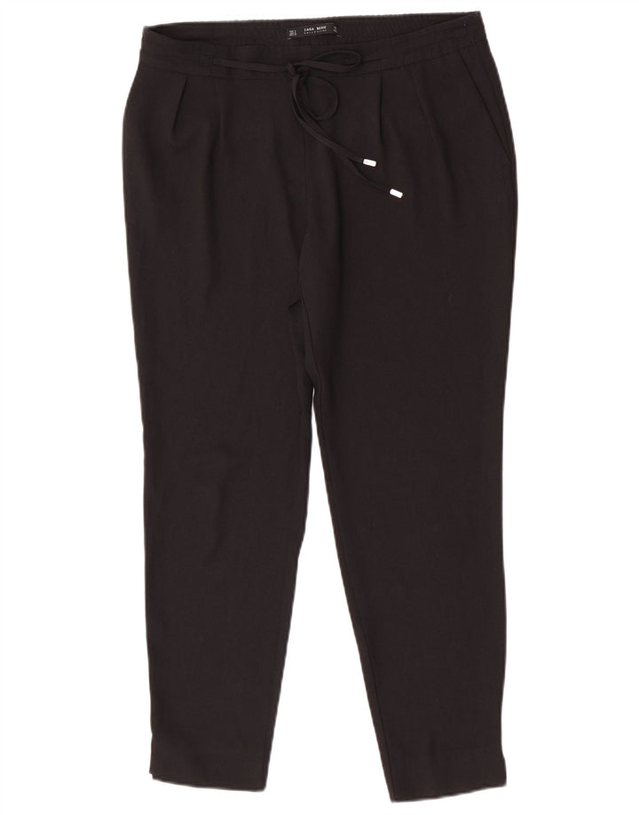 Pantaloni chino slim pentru femei Zara Mici L30 L27 Poliester negru