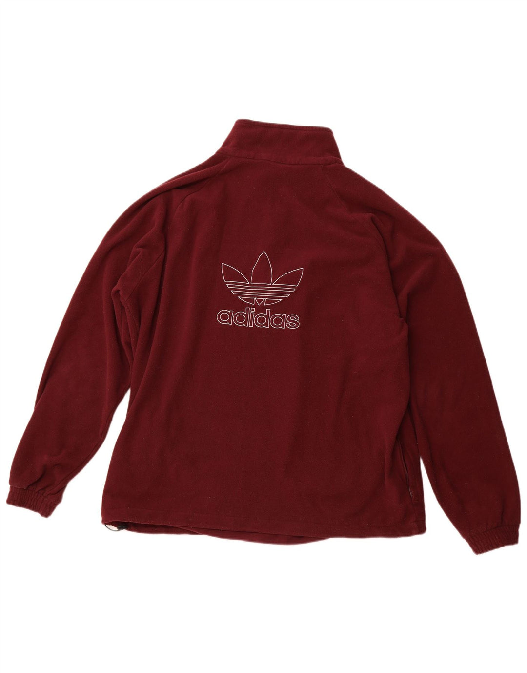 Pulover ADIDAS pentru bărbați, cu grafică, cu fermoar și gât, din lână, XL, poliester burgundă