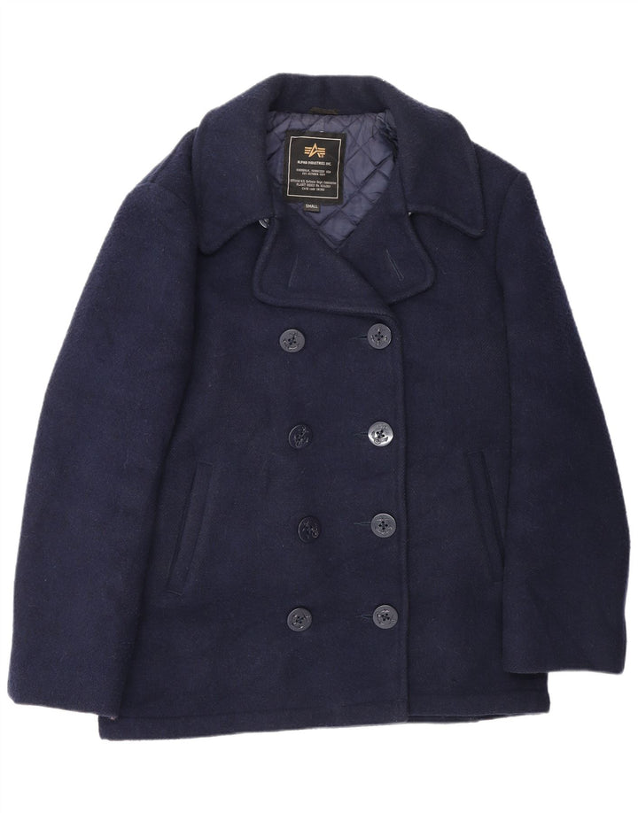 Palton supradimensionat pentru femei Alpha Industries UK 10 Lână mică, albastru bleumarin