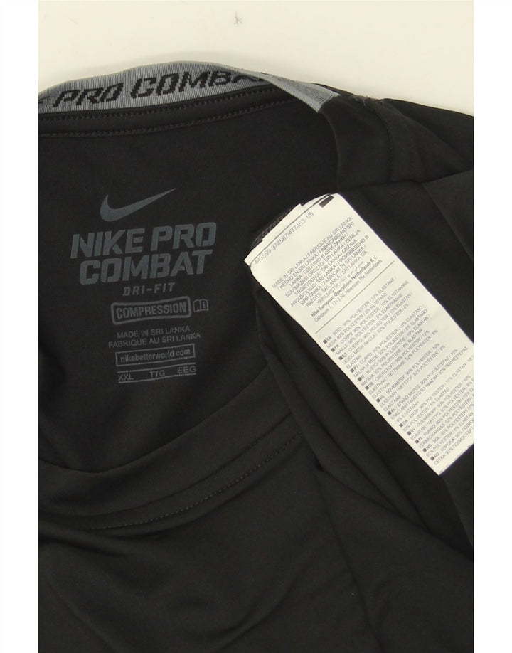Tricou grafic NIKE Dri Fit pentru bărbați Top 2XL poliester negru