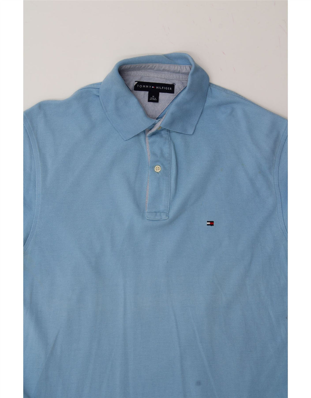 TOMMY HILFIGER Mens Polo Shirt Medium Blue Cotton Vintage Tommy Hilfiger and Second-Hand Tommy Hilfiger from Messina Hembry 