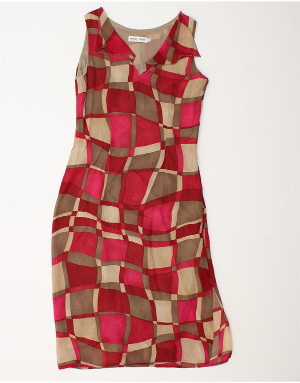 Rochie de bază fără mâneci Vintage pentru femei IT 42 Roșu Mediu Geometric