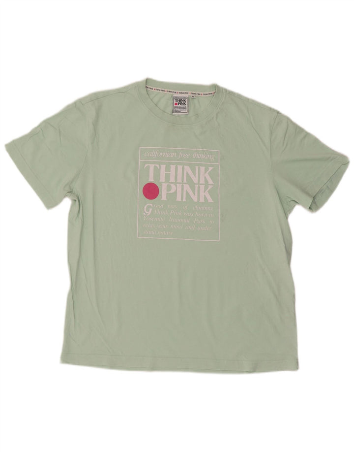 Tricou grafic pentru bărbați Think Pink Top IT 48 Medium Turcoaz Bumbac