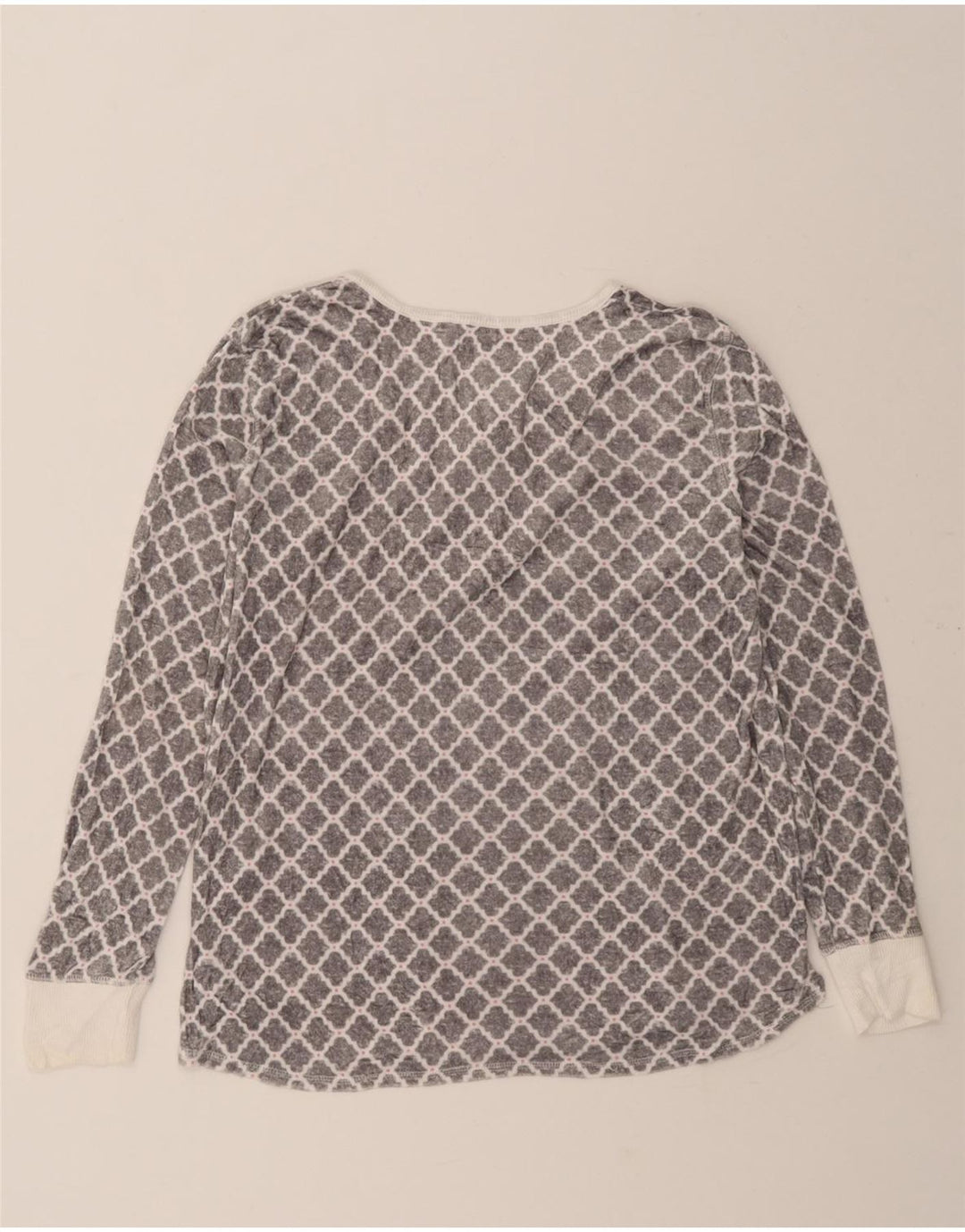 NAUTICA Womens Top Long Sleeve UK 14 Medium Grey Check Polyester Vintage Nautica and Second-Hand Nautica from Messina Hembry 