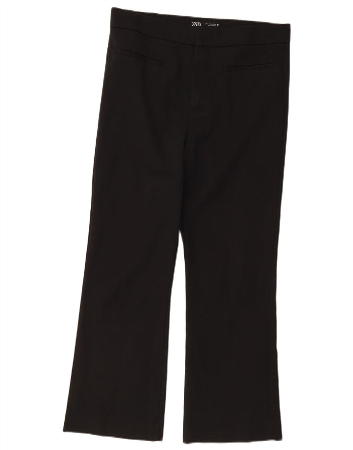 Pantaloni casual pentru femei Bootcut Zara Mari L30 L26 Negri