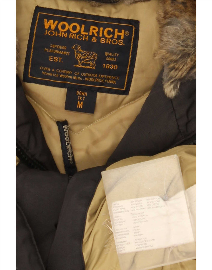 Jachetă căptușită cu glugă Woolrich pentru femei UK 14 Medium Black Nylon
