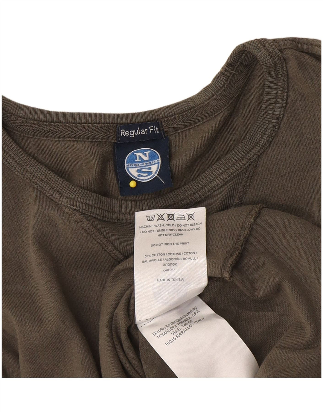 Tricou North Sails pentru bărbați, cu croială normală, cu mânecă lungă, bumbac kaki mediu