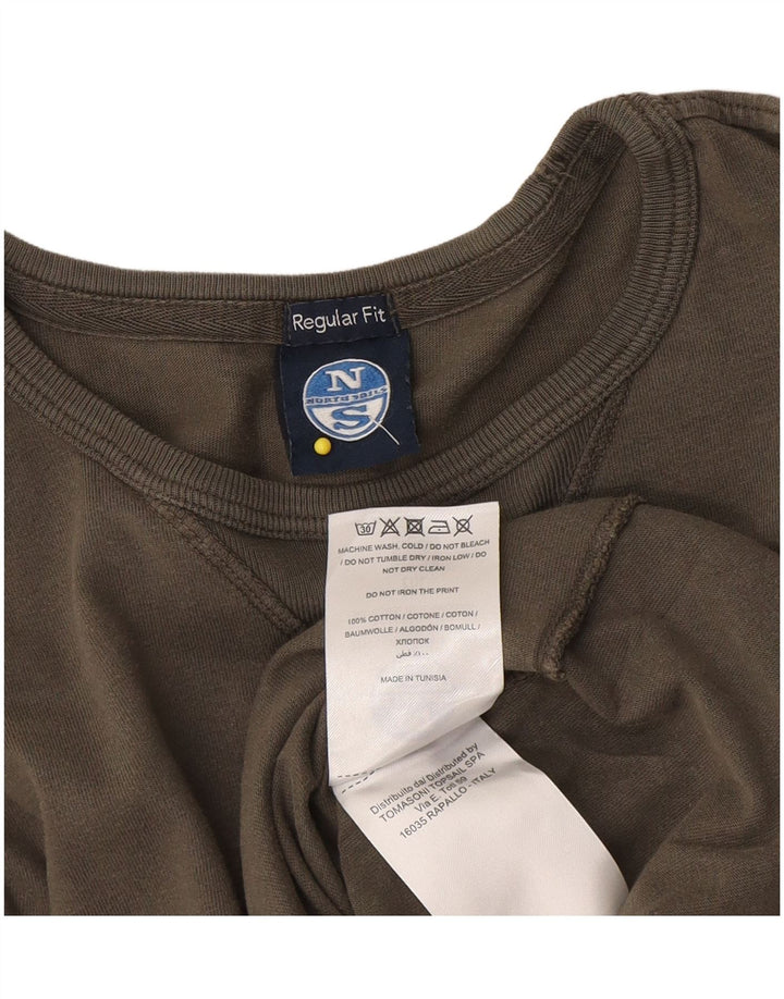 Tricou North Sails pentru bărbați, cu croială normală, cu mânecă lungă, bumbac kaki mediu