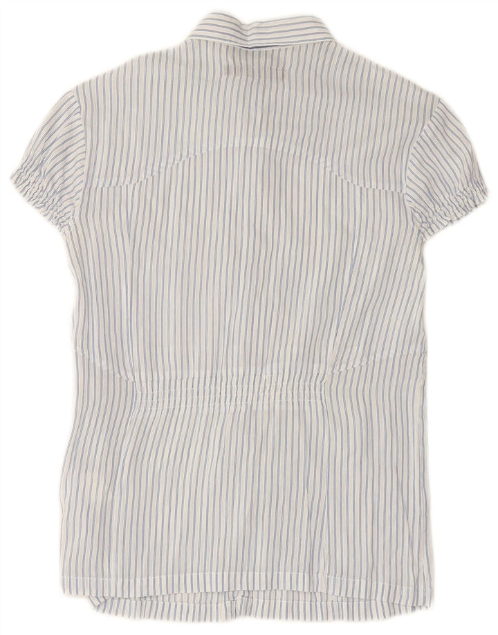 Cămașă cu mânecă scurtă pentru femei CALVIN KLEIN JEANS UK 12 Medium Blue Pinstripe