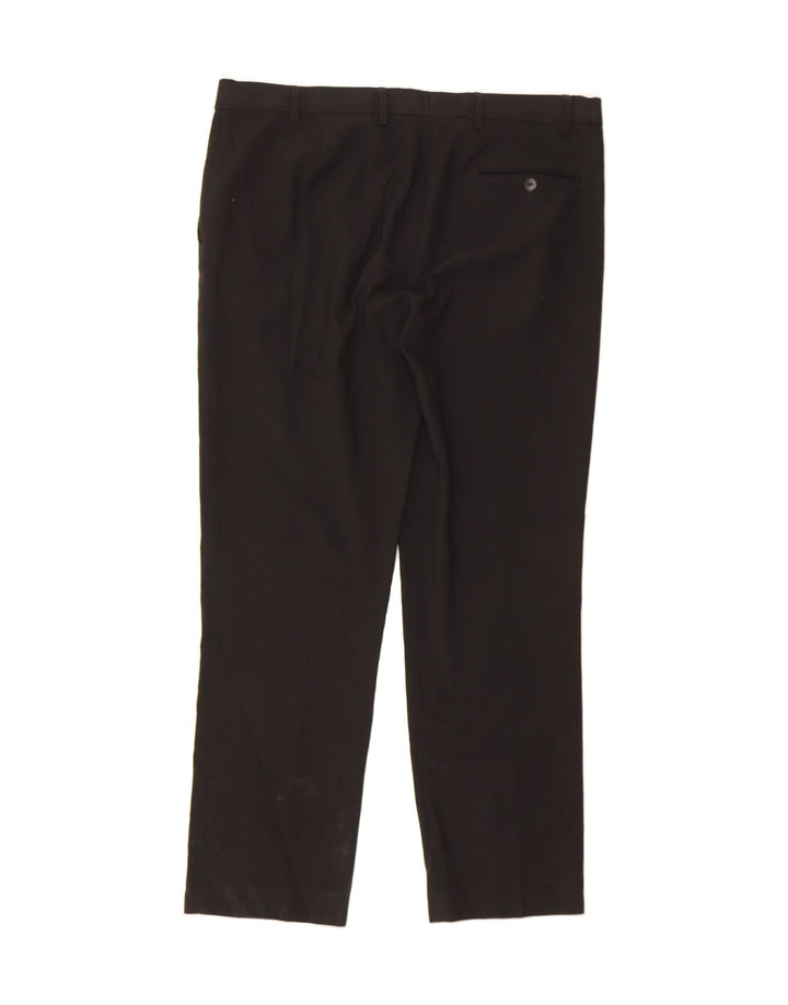 MARKS & SPENCER Mens Straight Suit Trousers W38 L31 Black Polyester Vintage Marks & Spencer and Second-Hand Marks & Spencer from Messina Hembry 