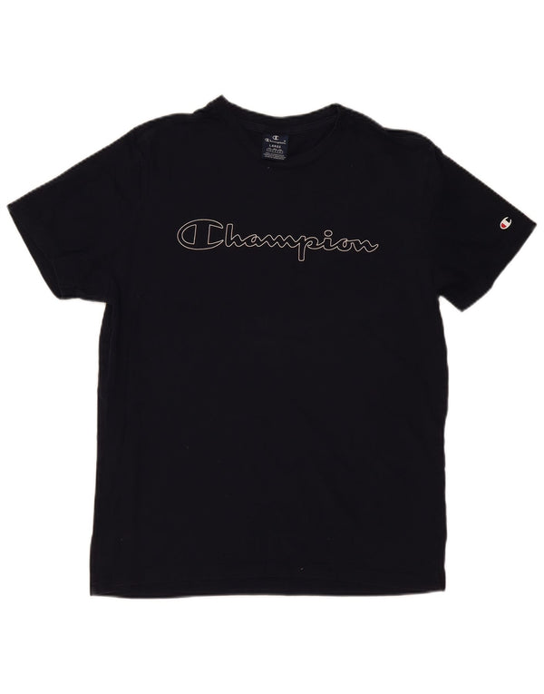 Tricou grafic pentru bărbați CHAMPION Top mare din bumbac bleumarin