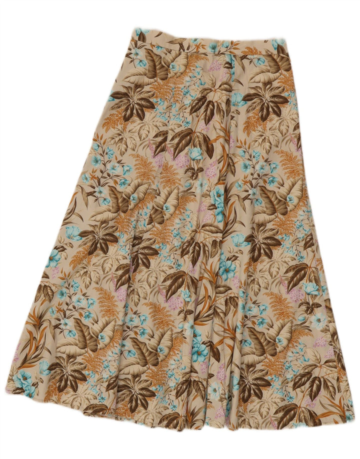 Fusta evazată pentru femei VINTAGE IT 42 Medium W28 Bej Floral
