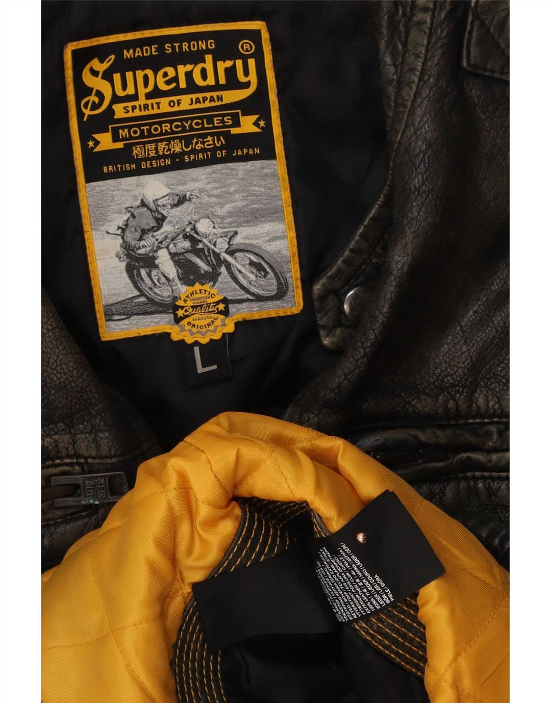 Jachetă din piele pentru bărbați Superdry Motorstyle UK 40 Maro mare