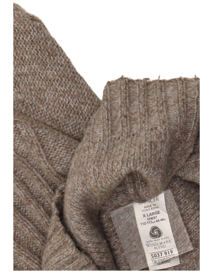 Pulover cardigan pentru bărbați Marks & Spencer XL Lână maro