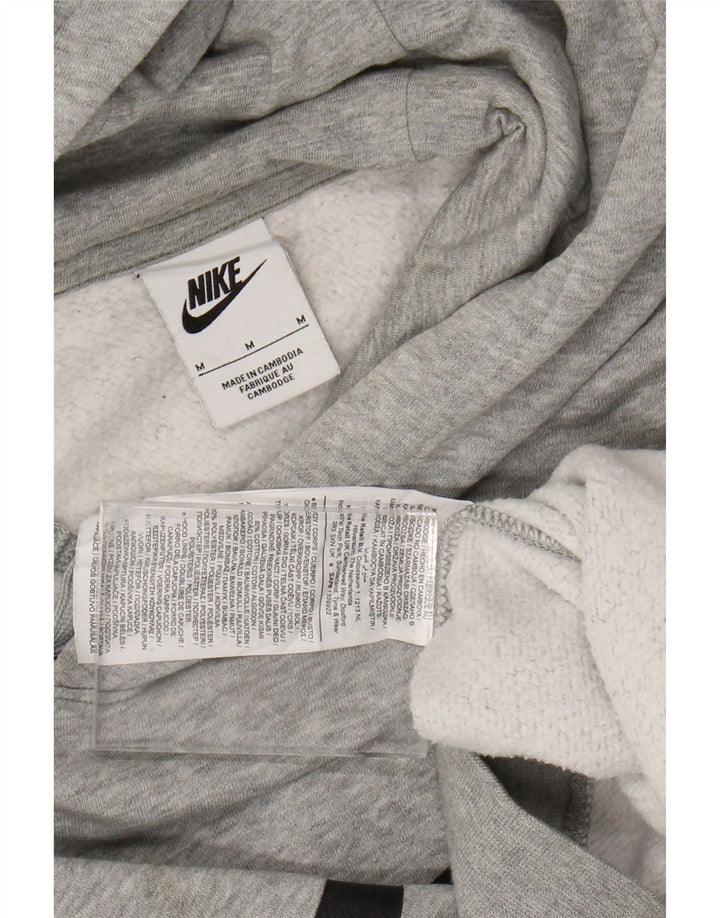 Pulover Nike pentru bărbați cu capota cu grafică, din bumbac cu pete, gri mediu