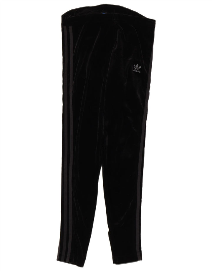 Leggings din Velour pentru femei Adidas UK 12 Poliester mediu negru