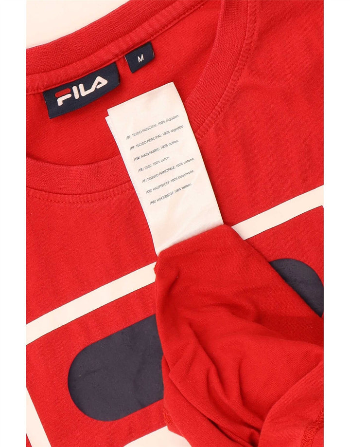 Tricou grafic Fila pentru bărbați Top Bumbac Roșu Mediu