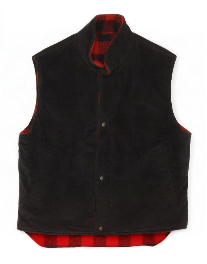 Gilet pentru bărbați Woolrich, reversibil, din velur, UK 38, lână neagră medie