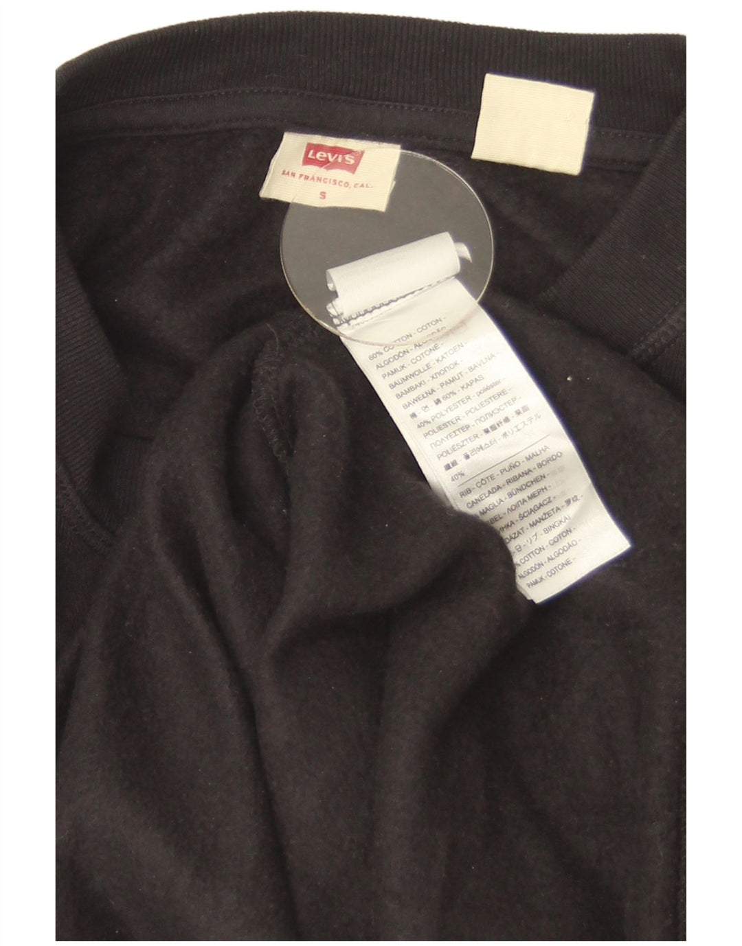 Pulover supradimensionat pentru femei Levi's, UK 10, bumbac negru mic