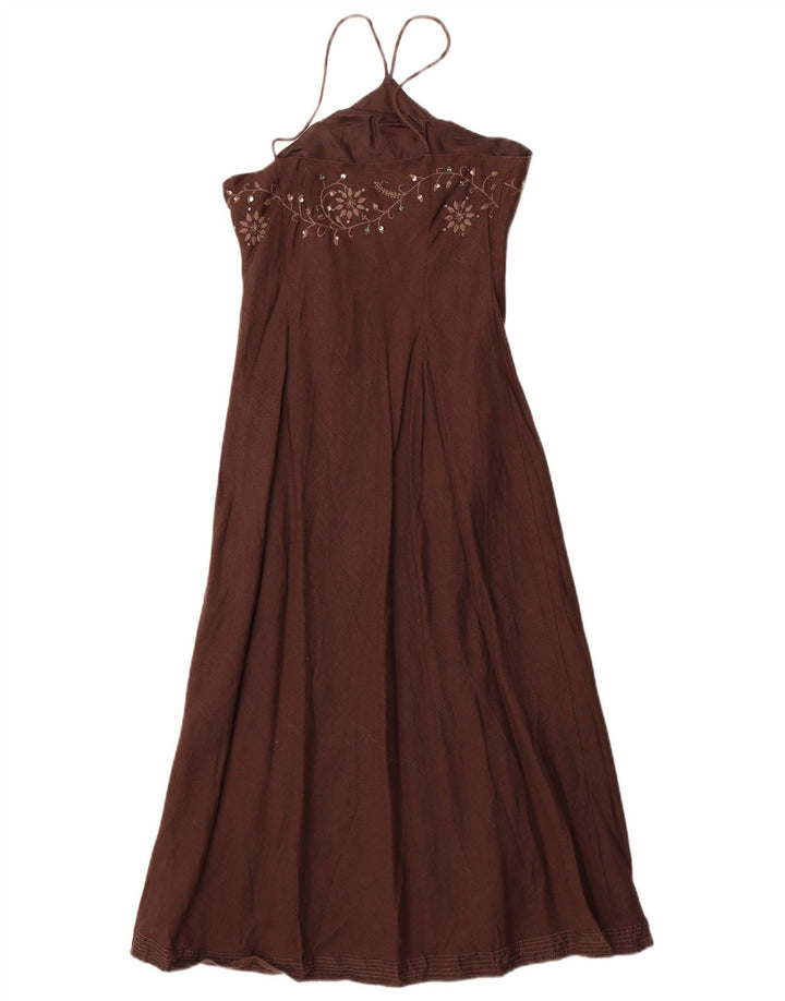 MONSOON Rochie Halter pentru femei UK 10 Small Brown In