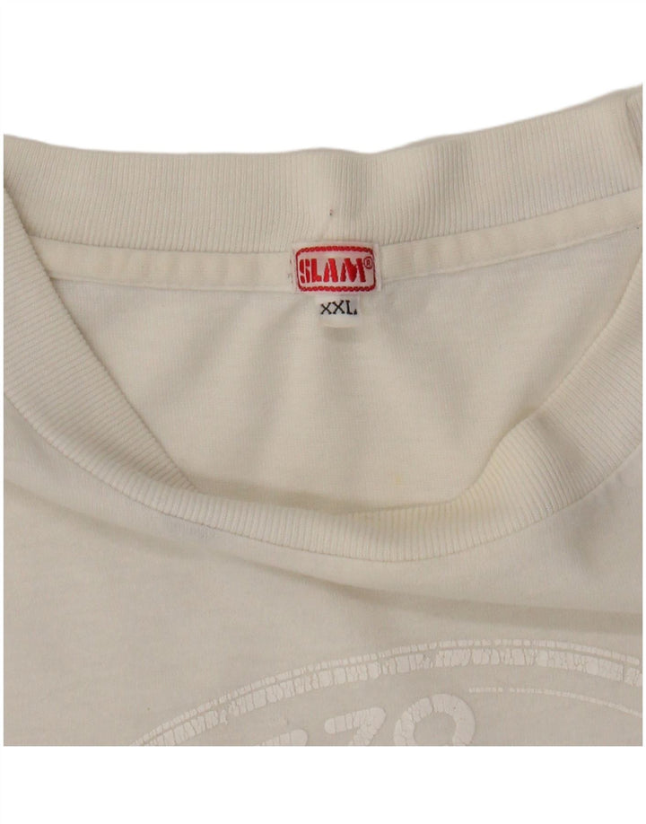 Tricou grafic SLAM pentru bărbați Top 2XL Alb