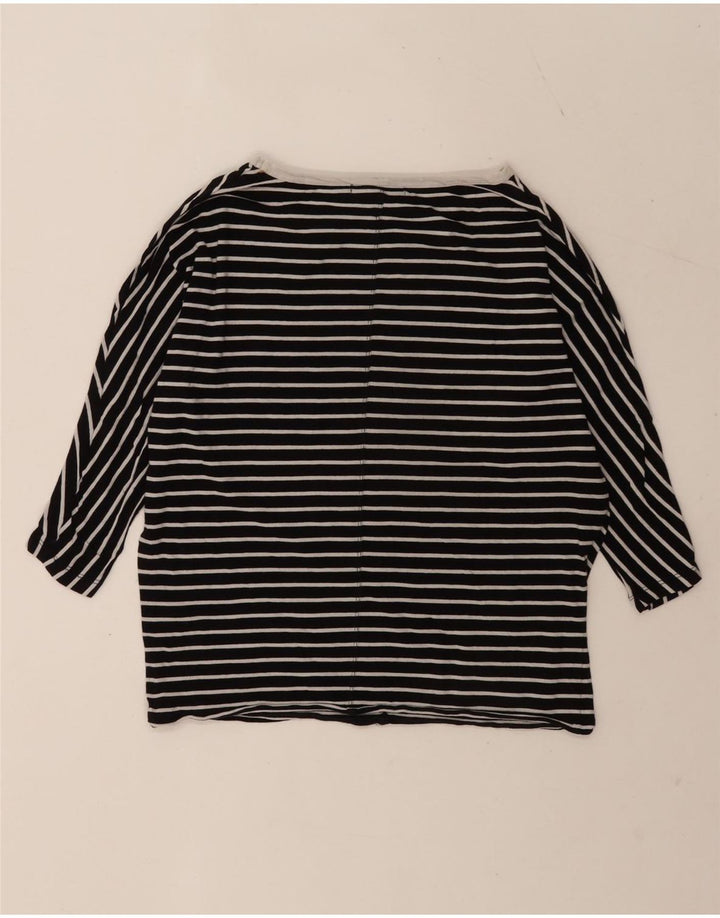Top supradimensionat pentru femei Ralph Lauren cu mâneci 3/4 UK 10 mic cu dungi negre