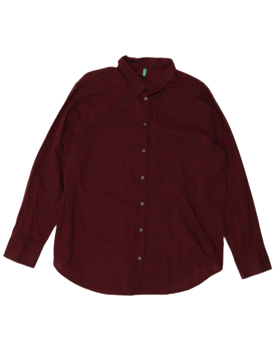 Cămașă pentru femei cu model abstract BENETTON UK 18 XL Bordeaux