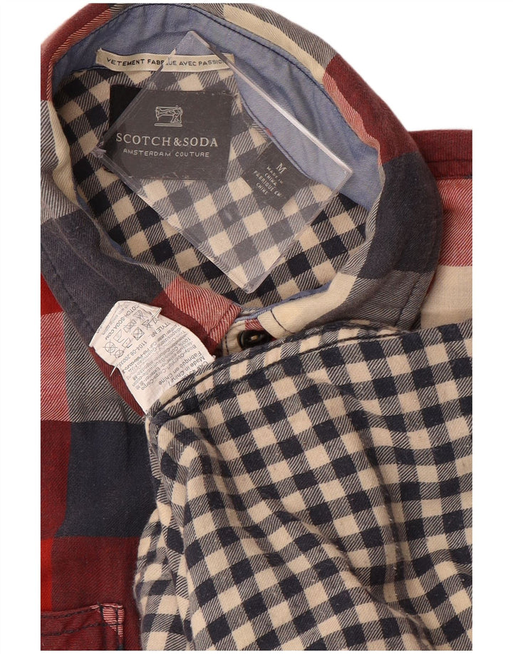 Cămașă de flanel pentru bărbați SCOTCH & SODA, bumbac cu carouri roșii medii