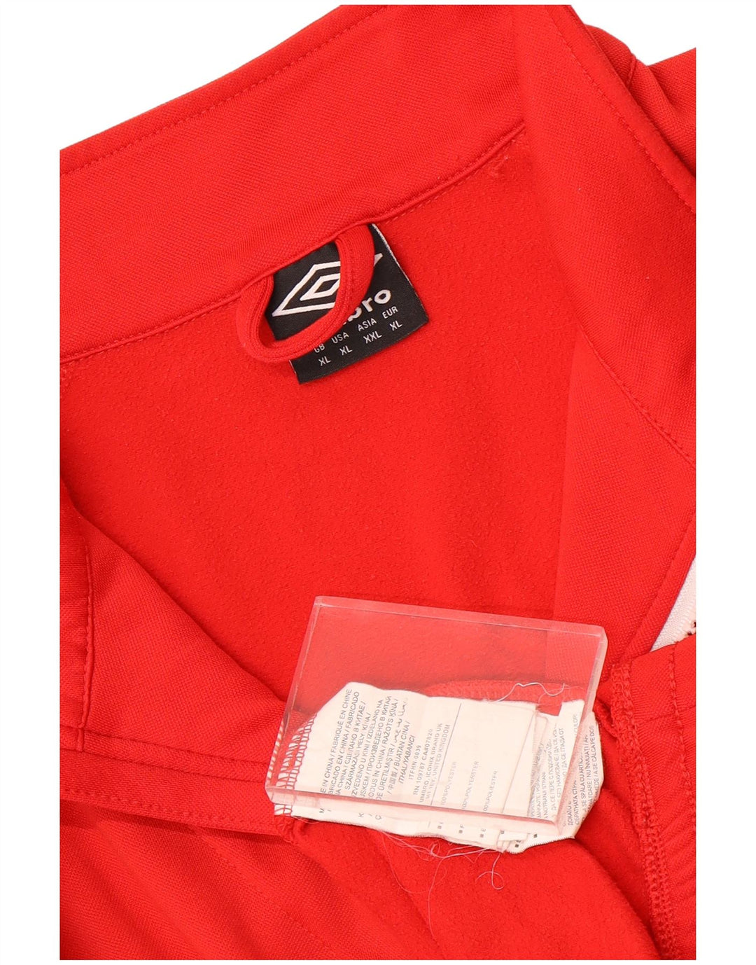 Pulover pentru bărbați Umbro, cu fermoar și gât, XL poliester roșu