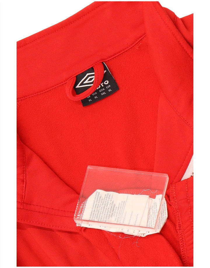 Pulover pentru bărbați Umbro, cu fermoar și gât, XL poliester roșu