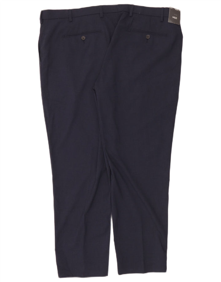 Pantaloni chino pentru bărbați Marks & Spencer L42 L29 Poliester bleumarin