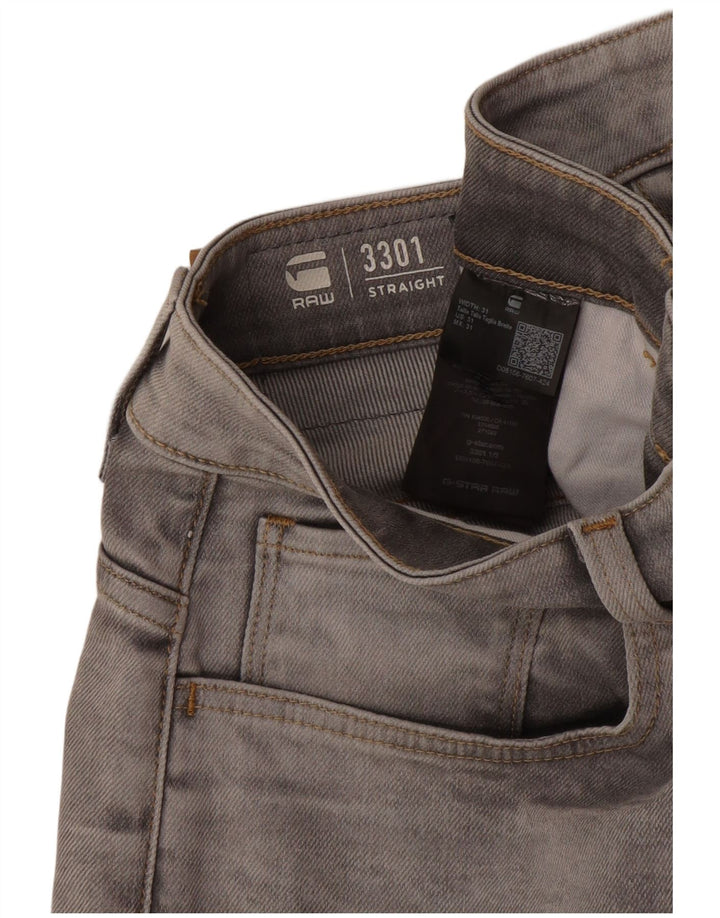 Pantaloni scurți G-Star 3301 denim pentru bărbați W31 bumbac gri mediu