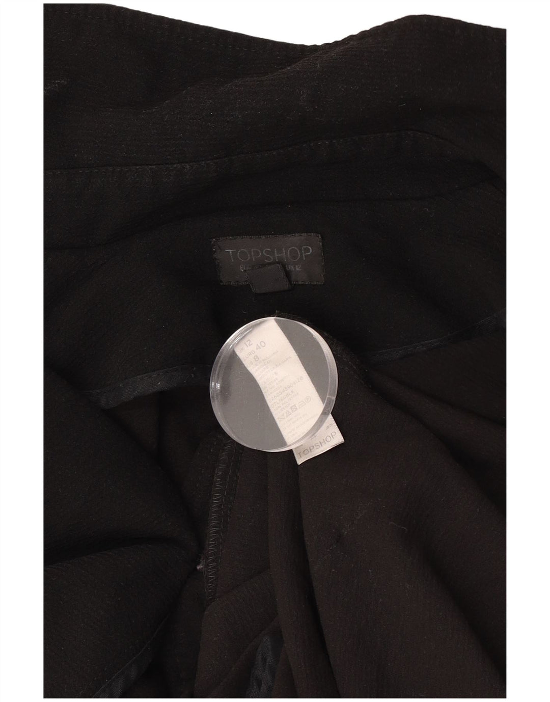 Topshop Pardesiu supradimensionat pentru femei UK 12 Poliester mediu negru