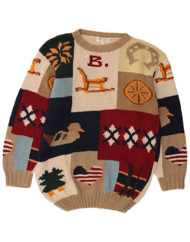 Pulover pentru bărbați cu gât crew Elegance, mediu multicolor, noutate