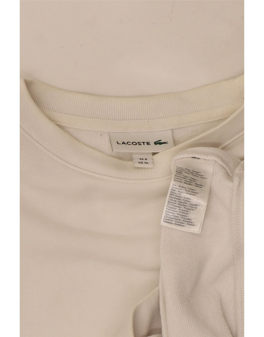 Pulover pentru bărbați LACOSTE Mărimea 6 XL Bumbac alb