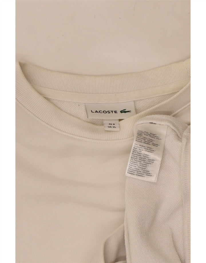 Pulover pentru bărbați LACOSTE Mărimea 6 XL Bumbac alb