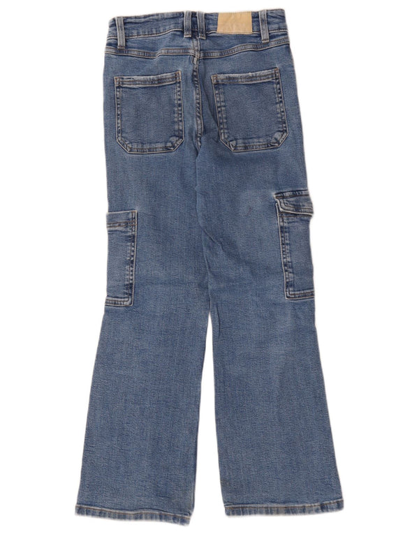 Blugi Zara Fete Cargo Bootcut 9-10 Ani L26 L25 Albastru