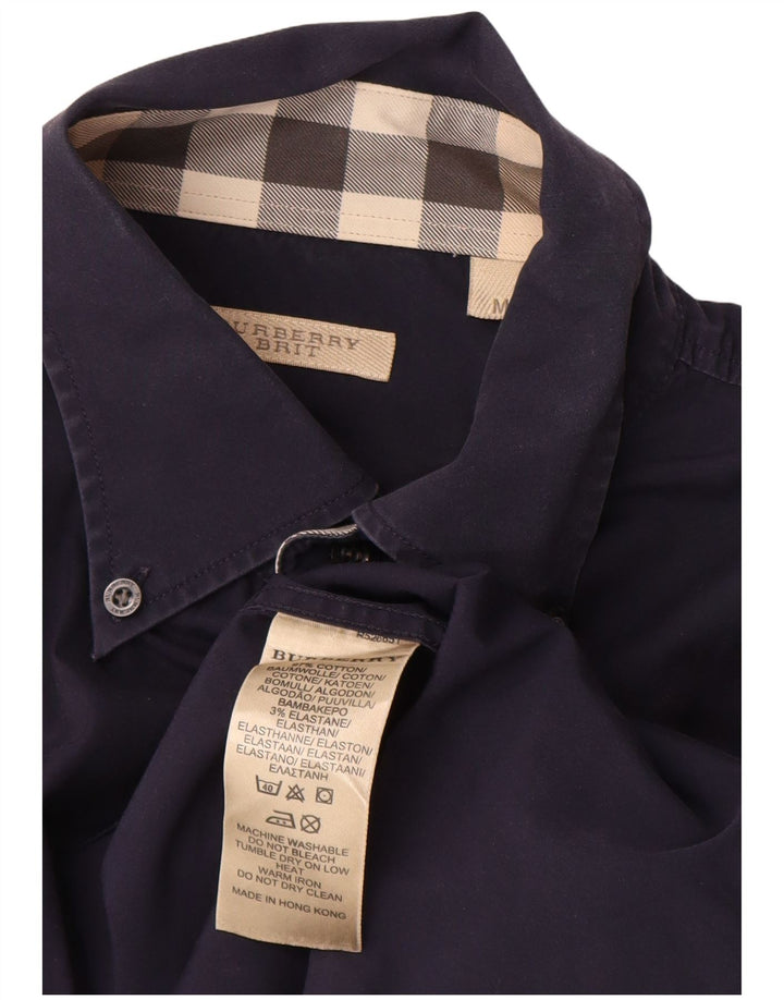 Cămașă BRIT pentru bărbați Burberry, bumbac mediu albastru bleumarin