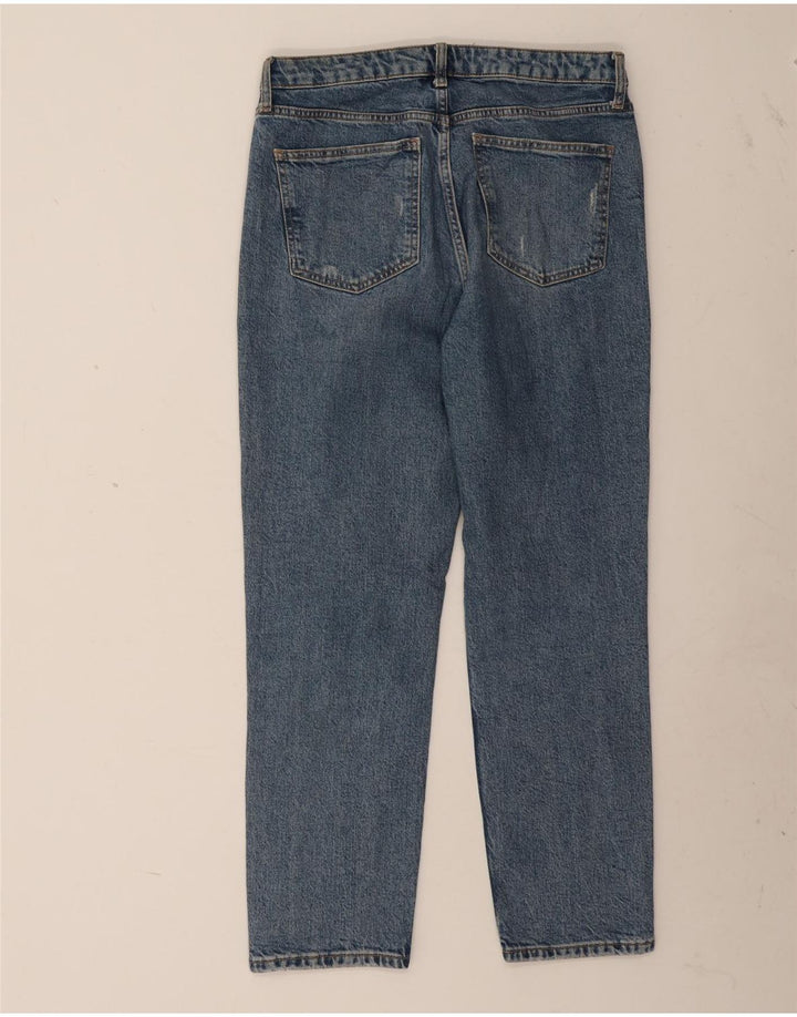 ZARA Blugi Distressed drepte pentru femei EU 42 Large W32 L27 Blue