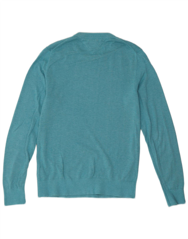 Pulover Tommy Hilfiger pentru bărbați, cu gât crew, bumbac turcoaz mediu