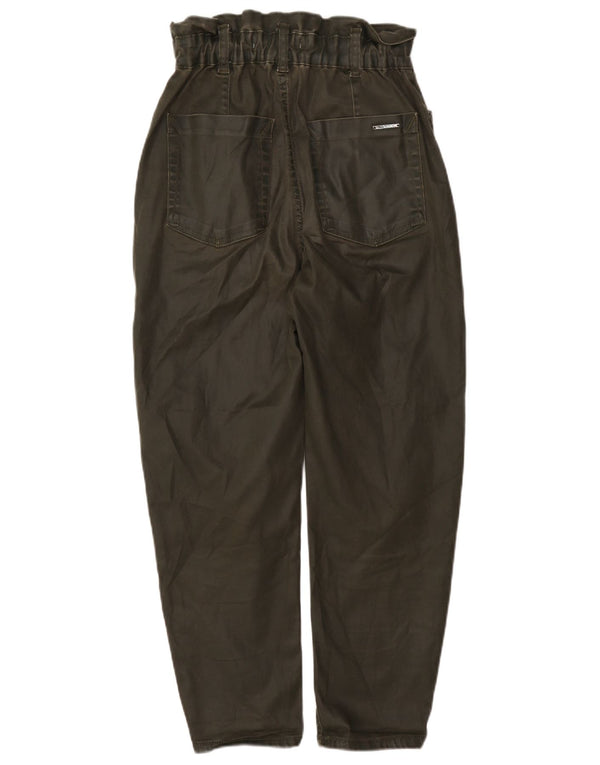 Zara Womens High Waist Tapered Casual Trousers EU 32 2XS W22 L24 Khaki