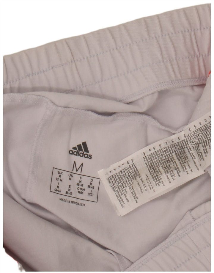 Pantaloni scurți sport ADIDAS pentru femei UK 12/14 bumbac alb mediu