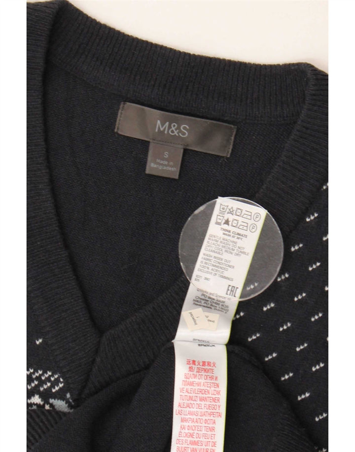 Marks & Spencer Vestă pentru bărbați Tank Top Mic Bleumarin Fair Isle Acrylic