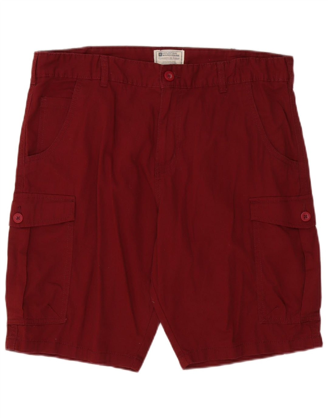 MOUNTAIN WAREHOUSE Pantaloni scurți cargo pentru bărbați W34, bumbac burgundy mare