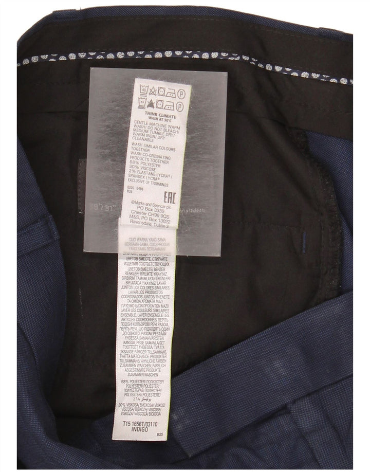 Marks & Spencer Pantaloni drepți pentru bărbați L38 L31 Poliester bleumarin