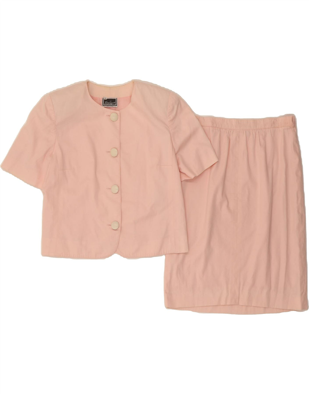 LUISA SPAGNOLI Womens 4 Button 2 Piece Skirt Set IT 42 Medium W28  Pink Vintage Luisa Spagnoli and Second-Hand Luisa Spagnoli from Messina Hembry 