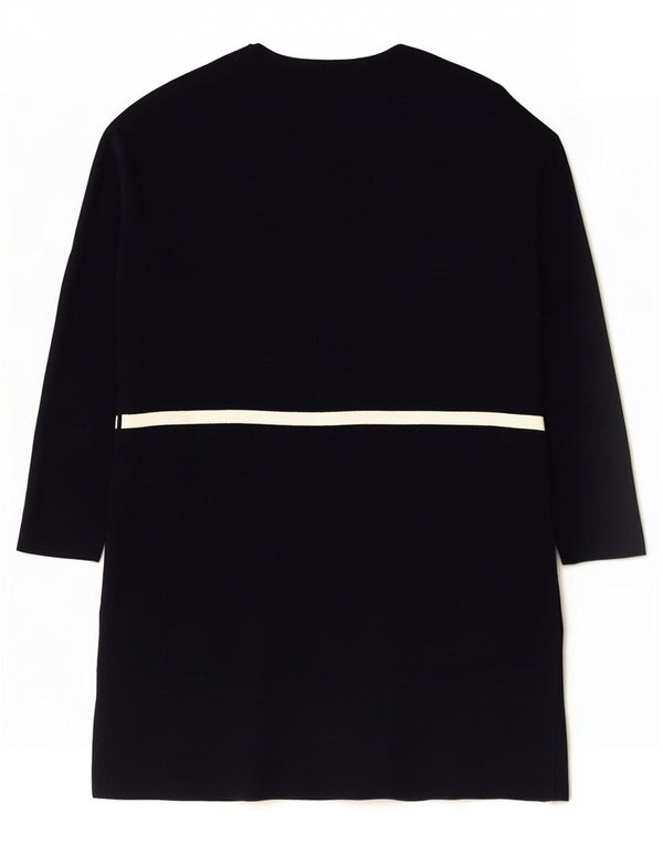 Pulover cardigan cu paragate Jigsaw pentru femei UK 14, mare, bleumarin, color block
