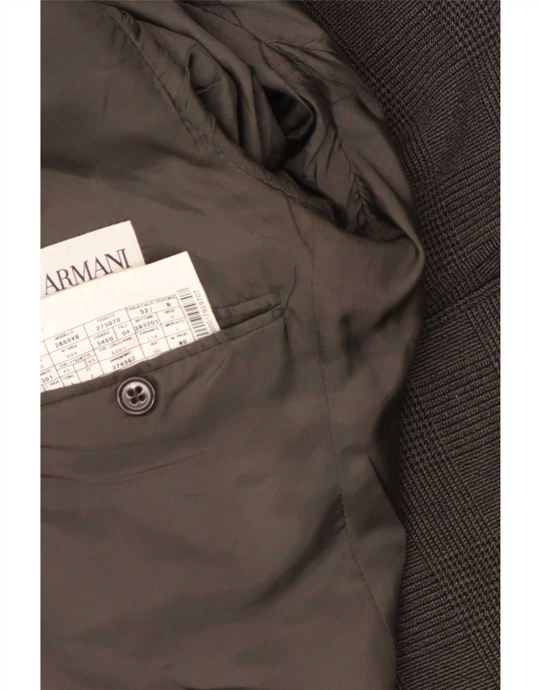 Jachetă Blazer pentru bărbați Armani cu 2 nasturi IT 52 Poliester mare gri Houndstooth
