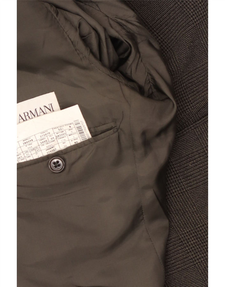 Jachetă Blazer pentru bărbați Armani cu 2 nasturi IT 52 Poliester mare gri Houndstooth